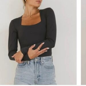 Elegant Grey Long Sleeve Top